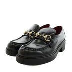 Gucci Horsebit Loafers Thick Sole Leather 36.5 Black