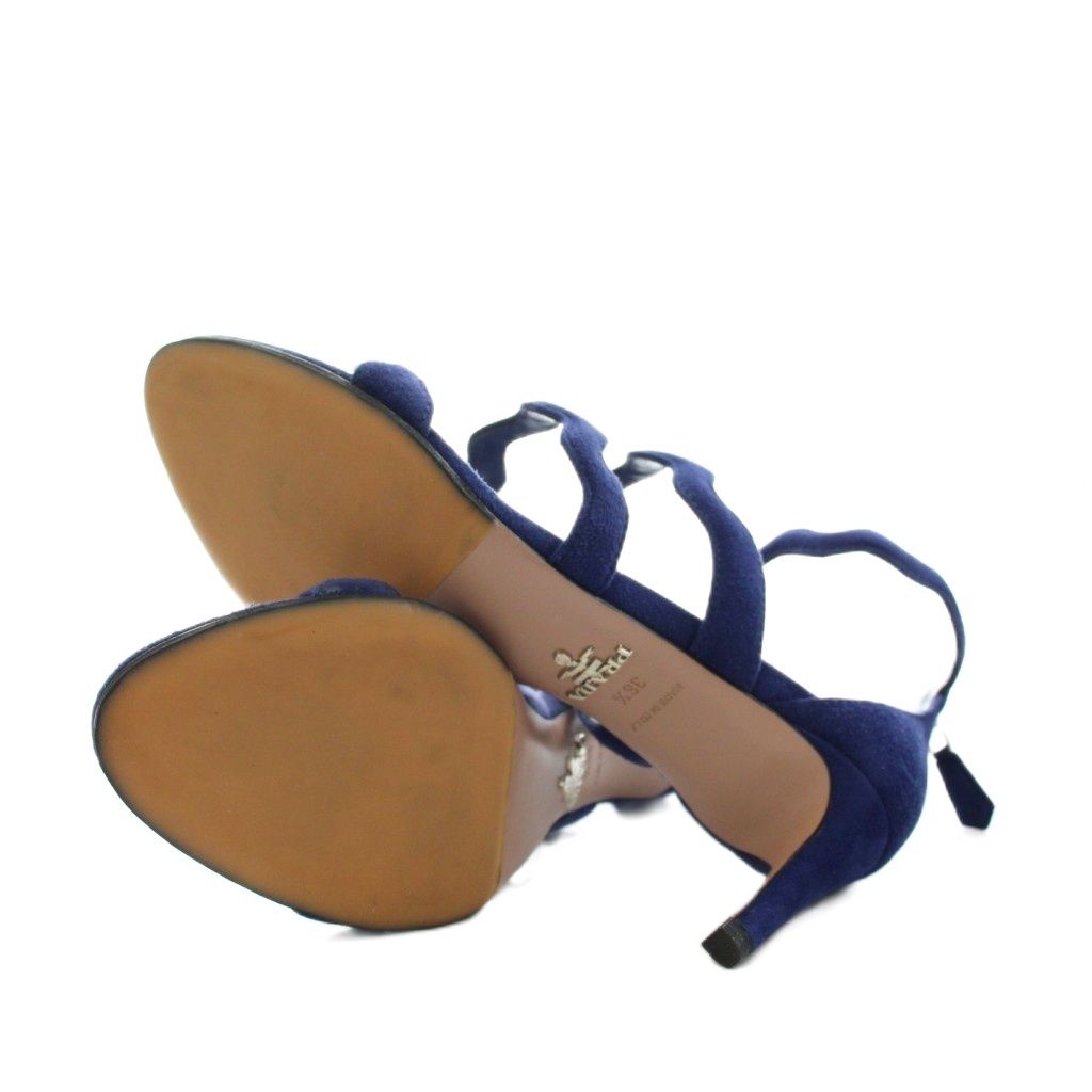 Prada Sandals Suede 36.5 Blue — view 5