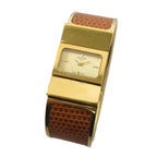 Hermes Loquet Bangle Watch Quartz Gold Color KH