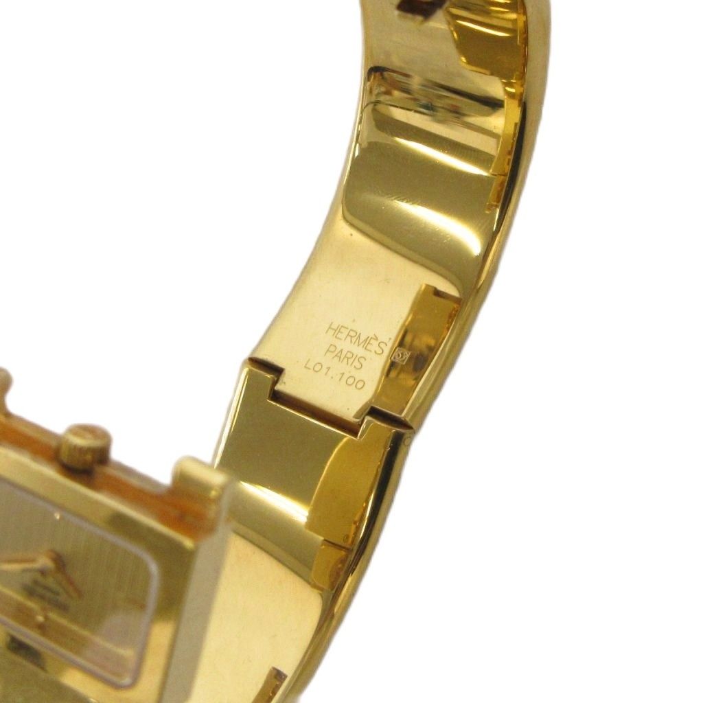Hermes Loquet Bangle Watch Quartz Gold Color KH — view 8
