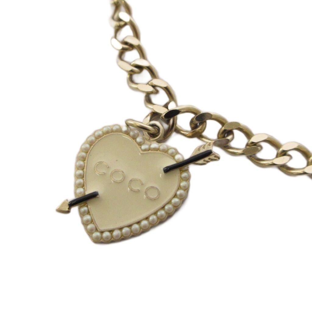 Chanel CC Logo Chain Belt Heart Bike Motif Gold Color KH — view 3