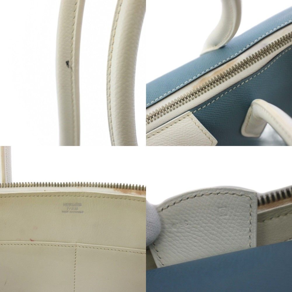 Hermes Paris Bombay 40 Handbag Epsom Leather Blue KH — view 8