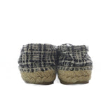 Chanel Slip Ons Tweed CC Logo Espadrilles 36 Gray Black White Slipper — view 3