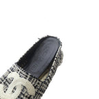 Chanel Slip Ons Tweed CC Logo Espadrilles 36 Gray Black White Slipper — view 8