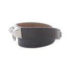 Hermes Rival Double Tour Leather Bracelet XS Brown — view 2