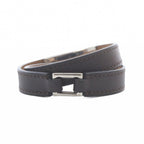 Hermes Rival Double Tour Leather Bracelet XS Brown — view 3