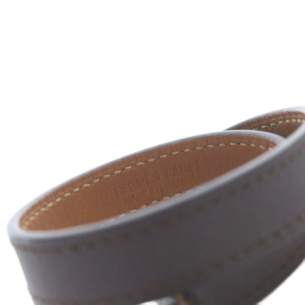 Hermes Rival Double Tour Leather Bracelet XS Brown — view 5