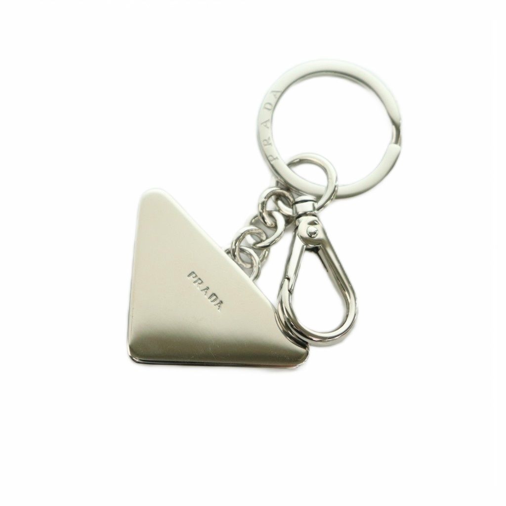 Prada Saffiano Leather Metal Key Ring Key Holder Blue — view 2