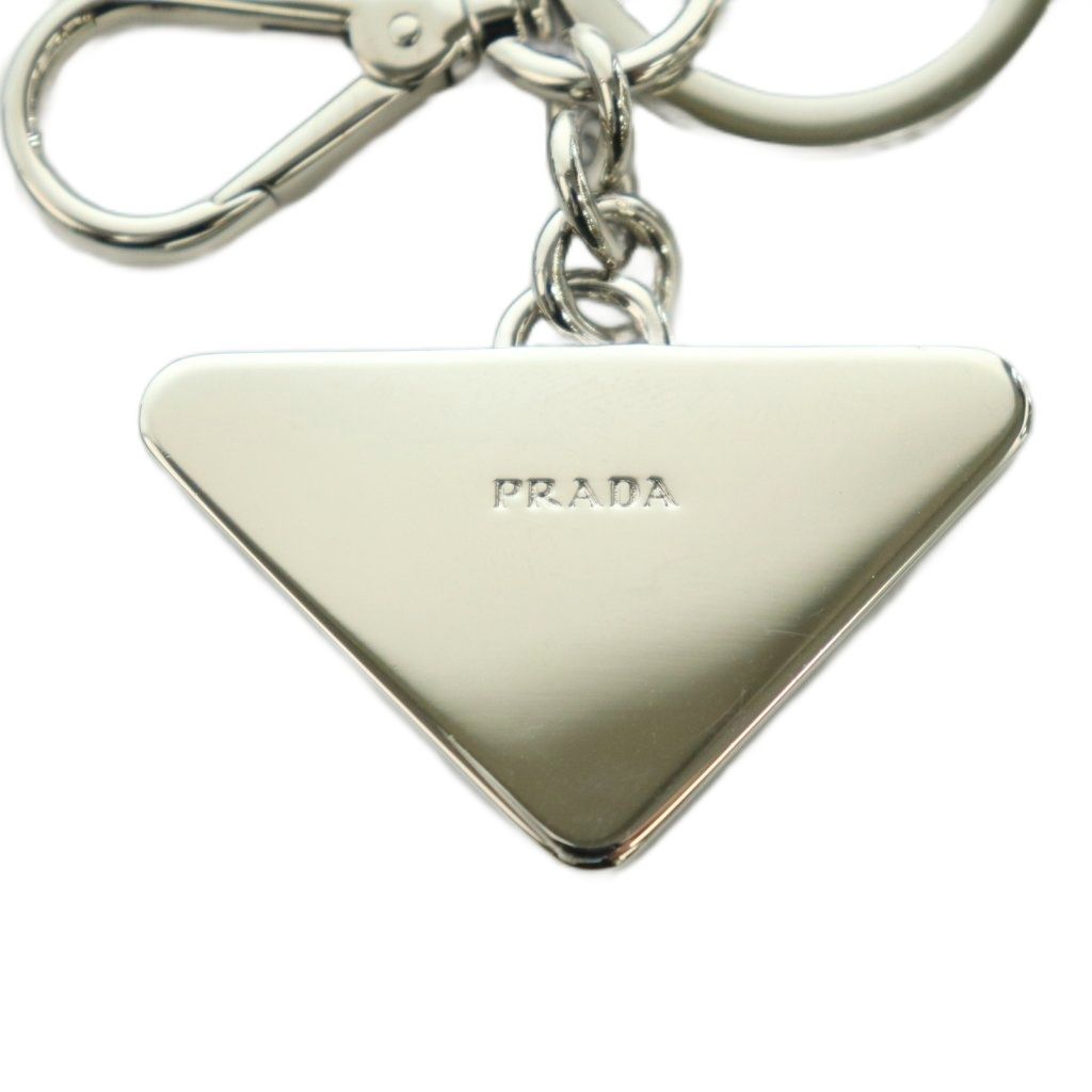 Prada Saffiano Leather Metal Key Ring Key Holder Blue — view 6