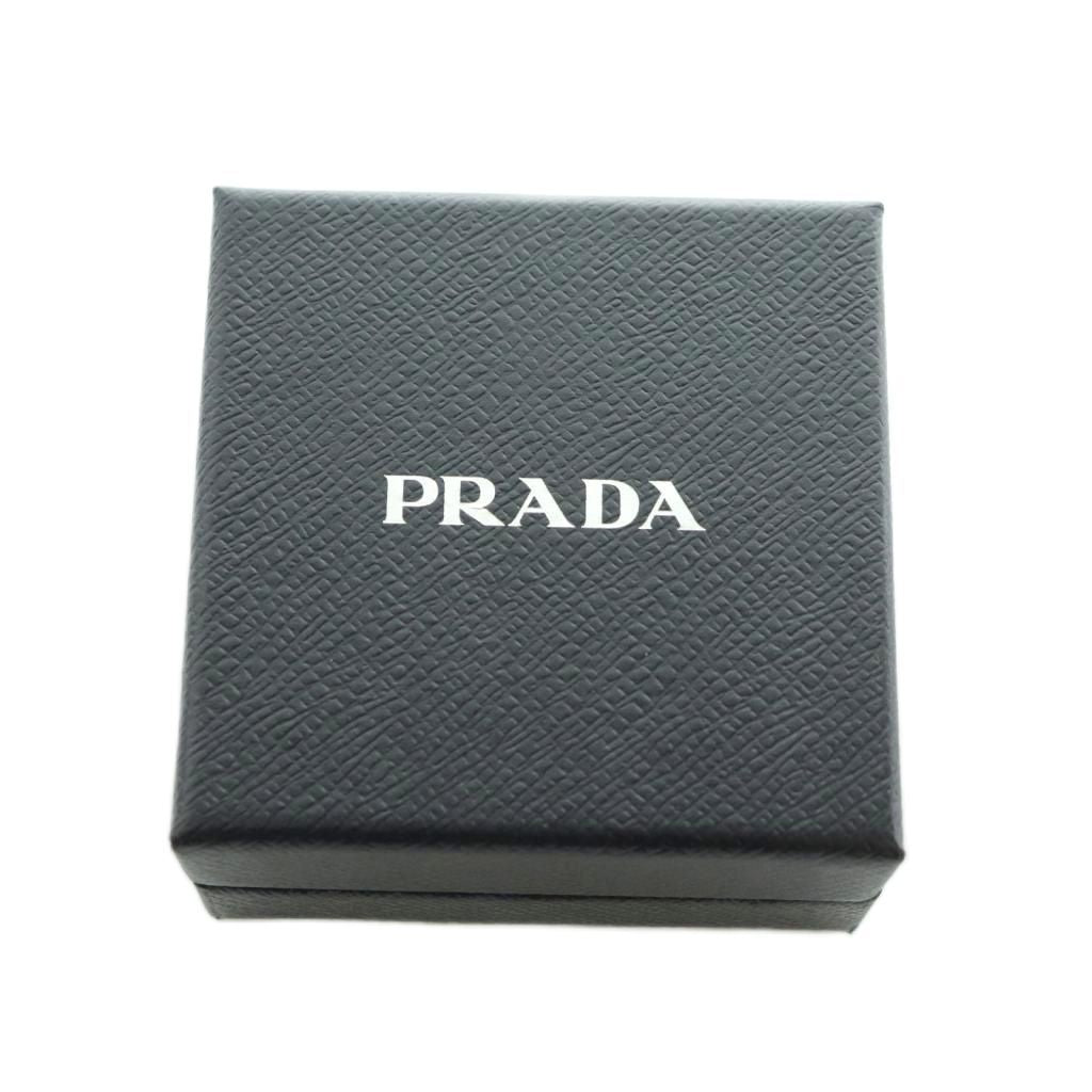 Prada Saffiano Leather Metal Key Ring Key Holder Blue — view 5