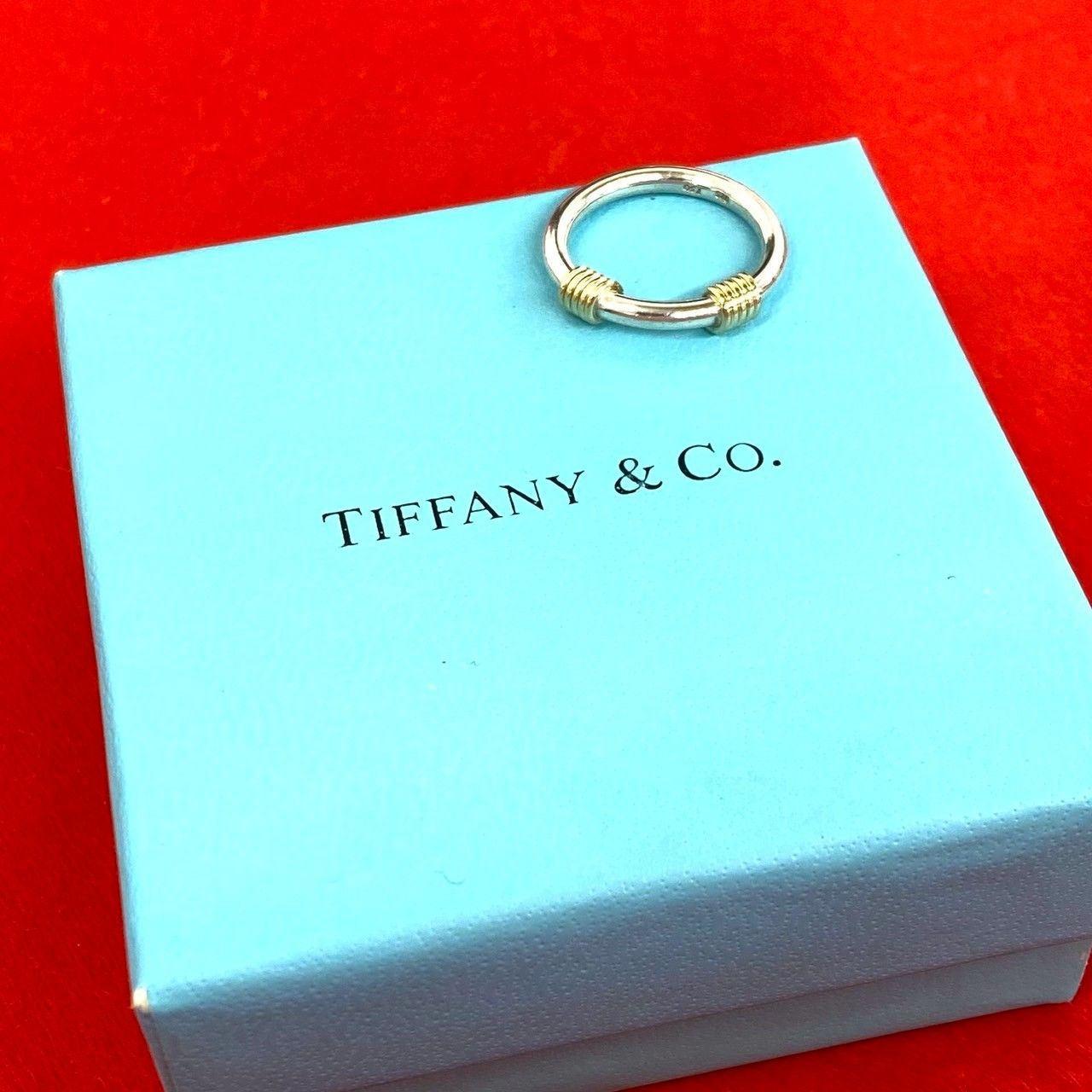 Tiffany & Co Band Width Wires Ring 925 Sterling Silver Gold