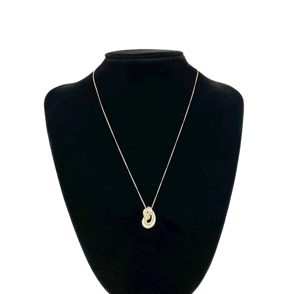 Tiffany & Co Vintage Twist Knot Necklace 925 Sterling Silver 18k Pendant Gold — view 2