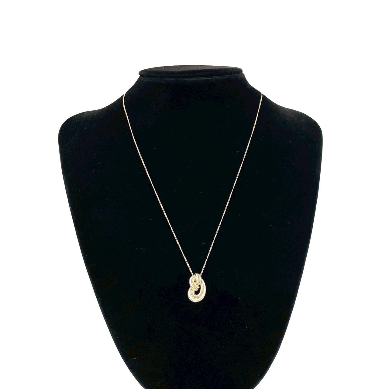 Tiffany & Co Vintage Twist Knot Necklace 925 Sterling Silver 18k Pendant Gold — view 2