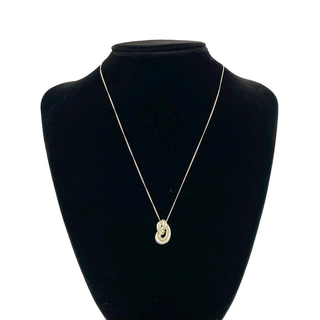 Tiffany & Co Twist Knot Rope Necklace 925 Sterling Silver Gold — view 2