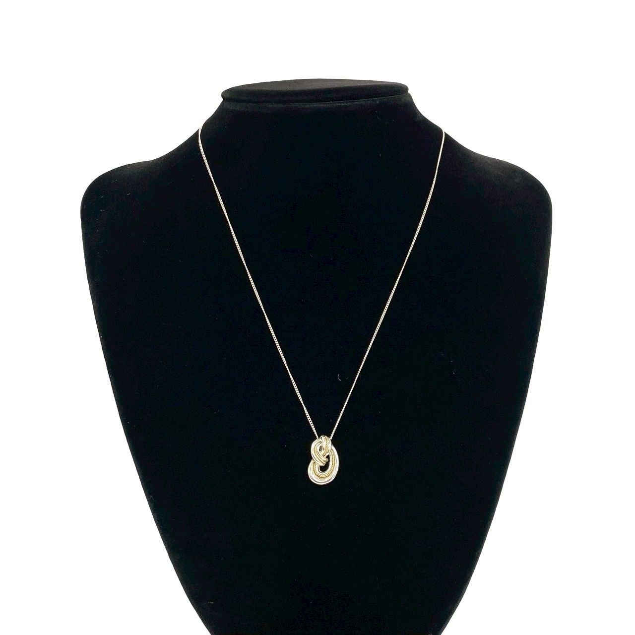 Tiffany & Co Twist Knot Rope Necklace 925 Sterling Silver Gold — view 2