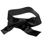 Chanel CC Logo Belt Ribbon Sash Fabric Leather Black