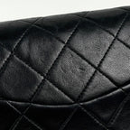 Chanel Quilted Double Flap Chain Shoulder Bag CC Logo Leather Black — view 5