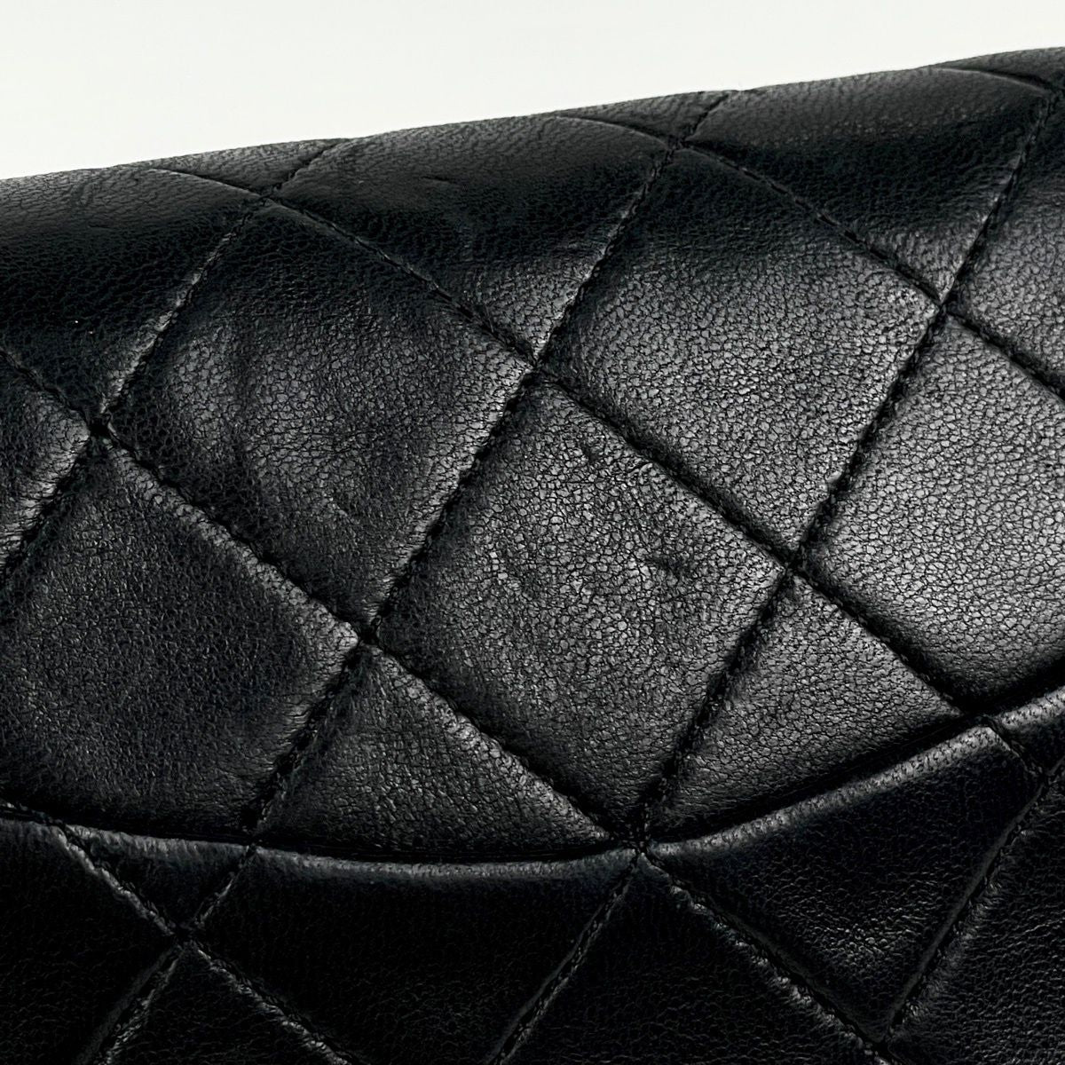 Chanel Quilted Double Flap Chain Shoulder Bag CC Logo Leather Black — view 5