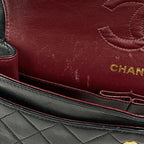 Chanel Quilted Double Flap Chain Shoulder Bag CC Logo Leather Black — view 8