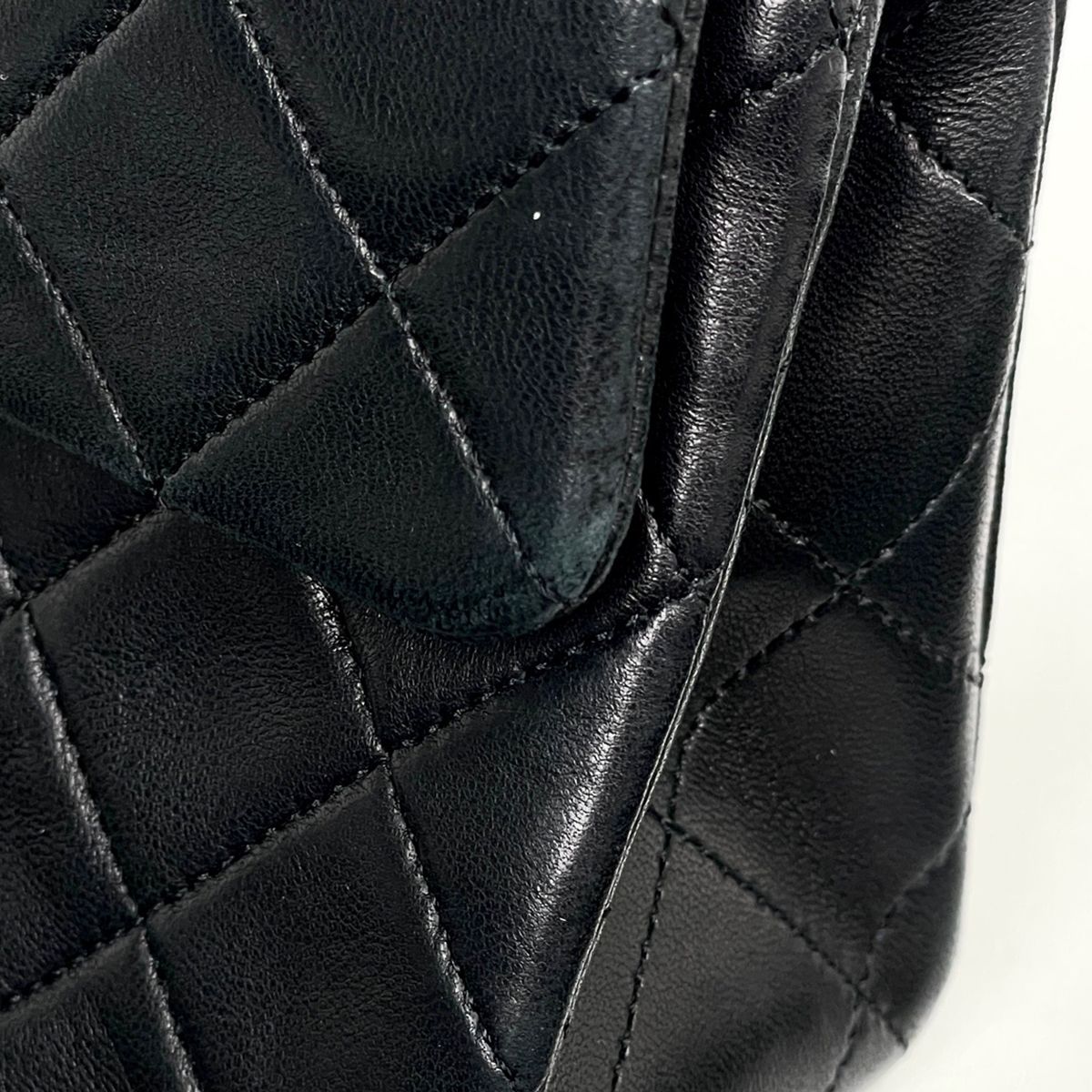 Chanel Quilted Double Flap Chain Shoulder Bag CC Logo Leather Black — view 4