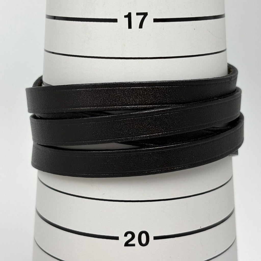 Hermes Hapi 3 Bracelet Quadruple Strand Choker Leather Black — view 5