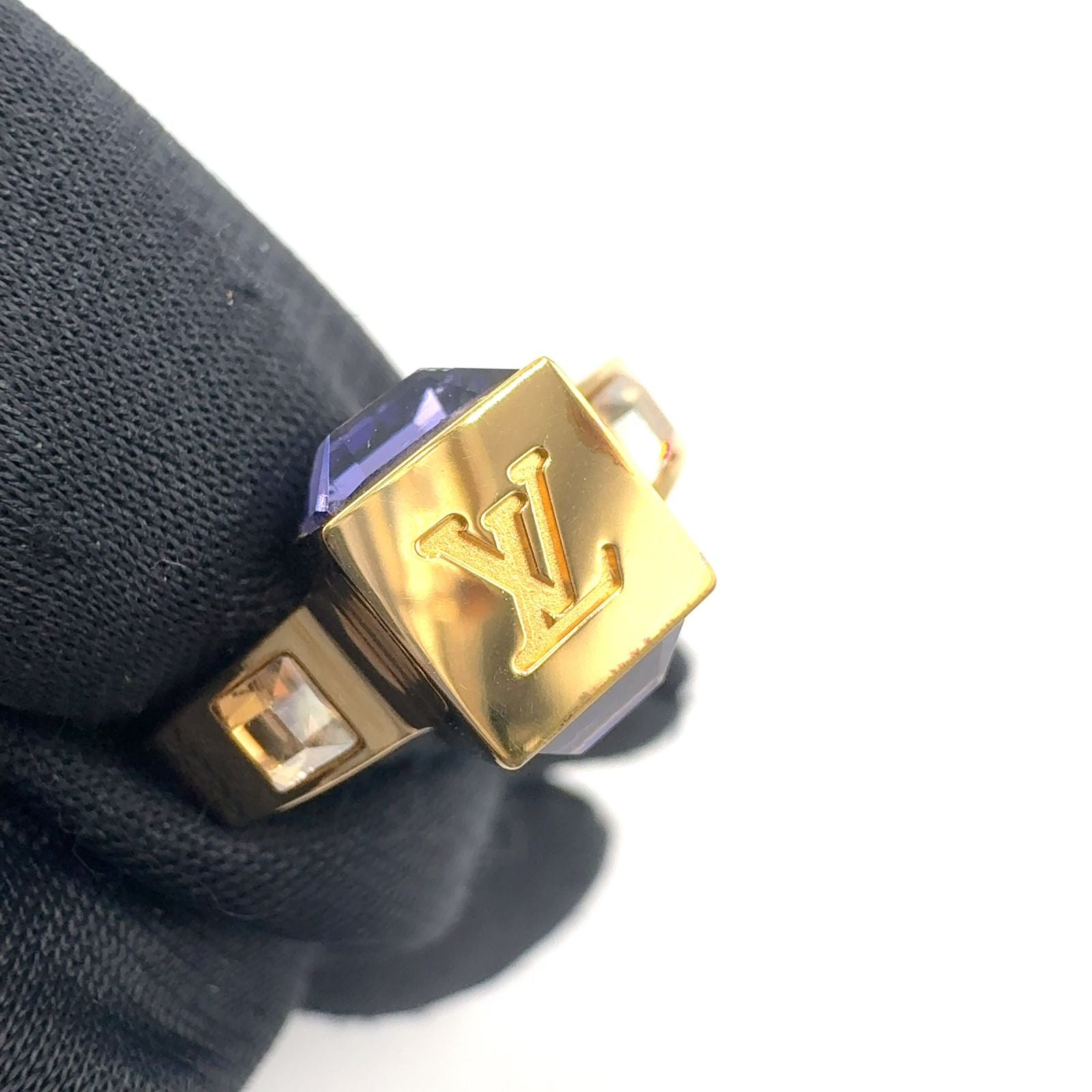 Louis Vuitton Bague Gambling Glass Clear Gold Purple Ring — view 4