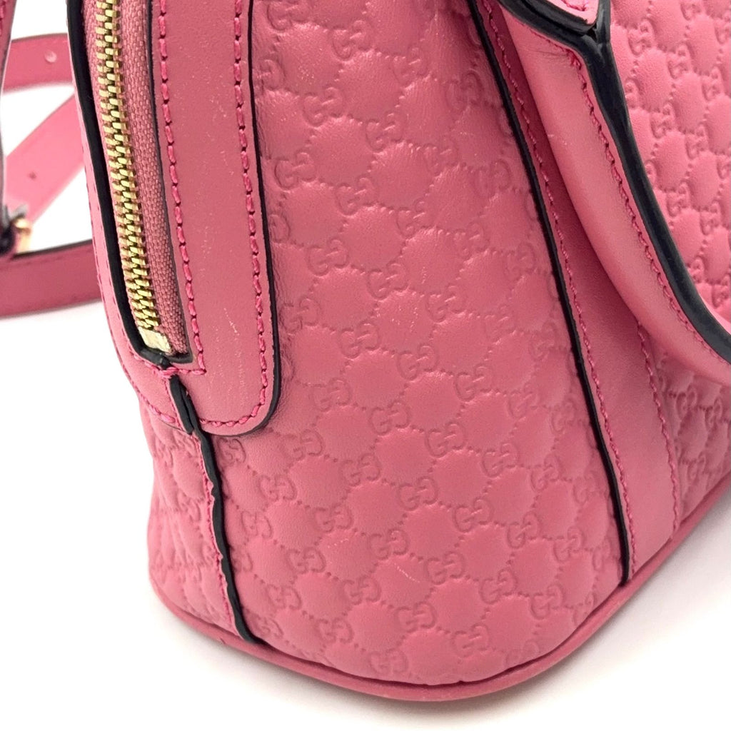 Gucci Micro Guccissima 2-Way Shoulder Leather Pink Handbag Gold — view 7