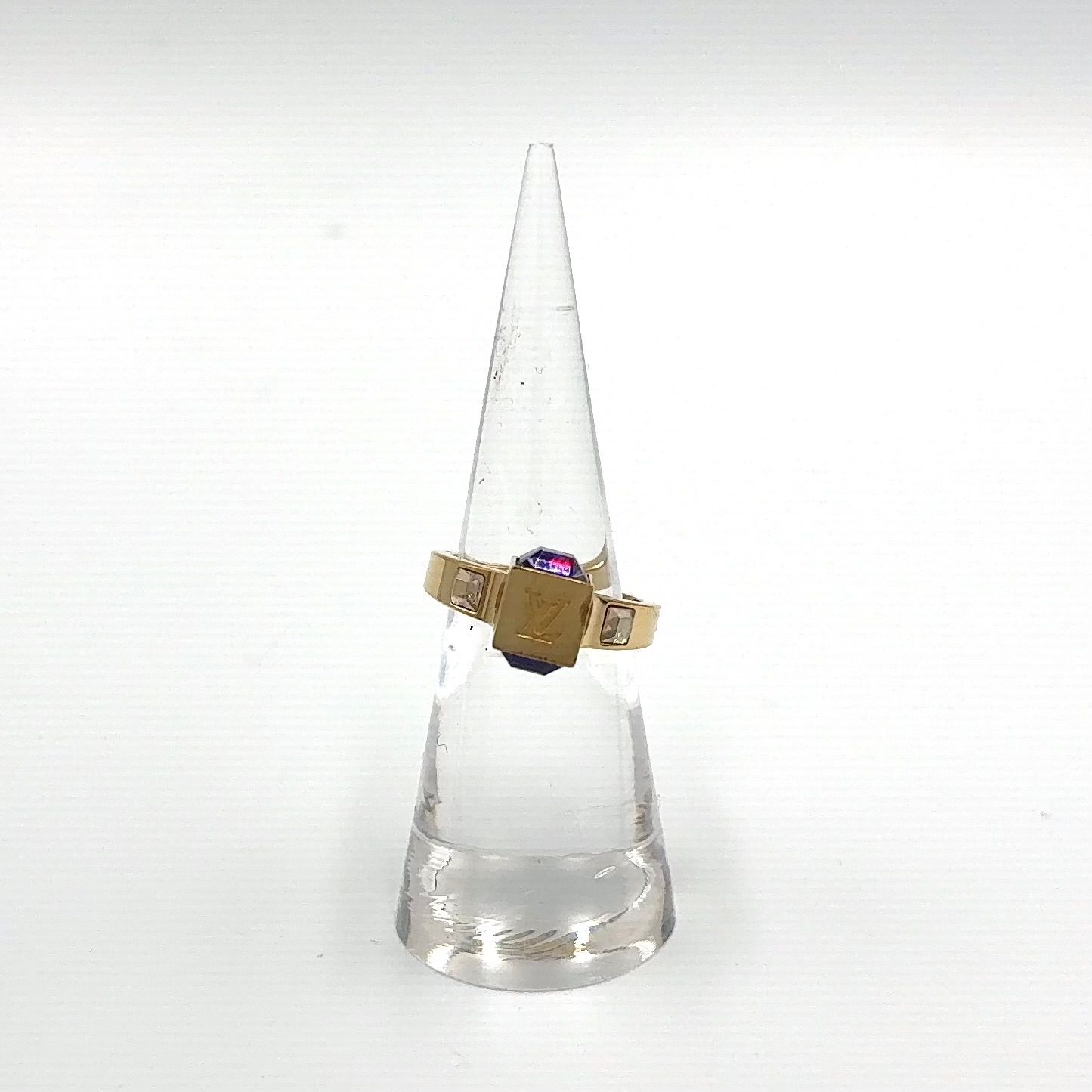 Louis Vuitton Bague Gambling Glass Clear Gold Purple Ring — view 5