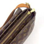 Louis Vuitton GM Monogram Leather Brown Light Shoulder Bag Gold — view 8