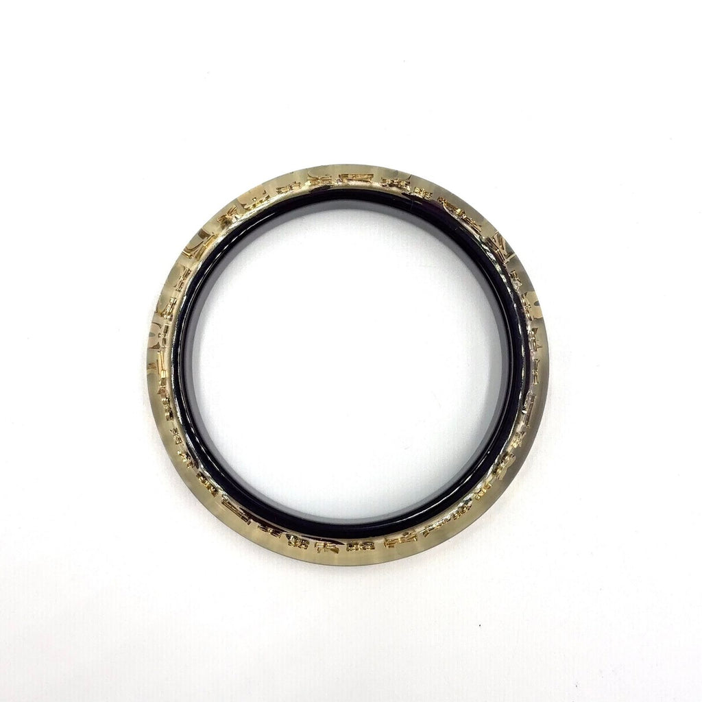 Louis Vuitton Bracelet Ankle John Color Stone Resin Clear Gold Black Bangle — view 3