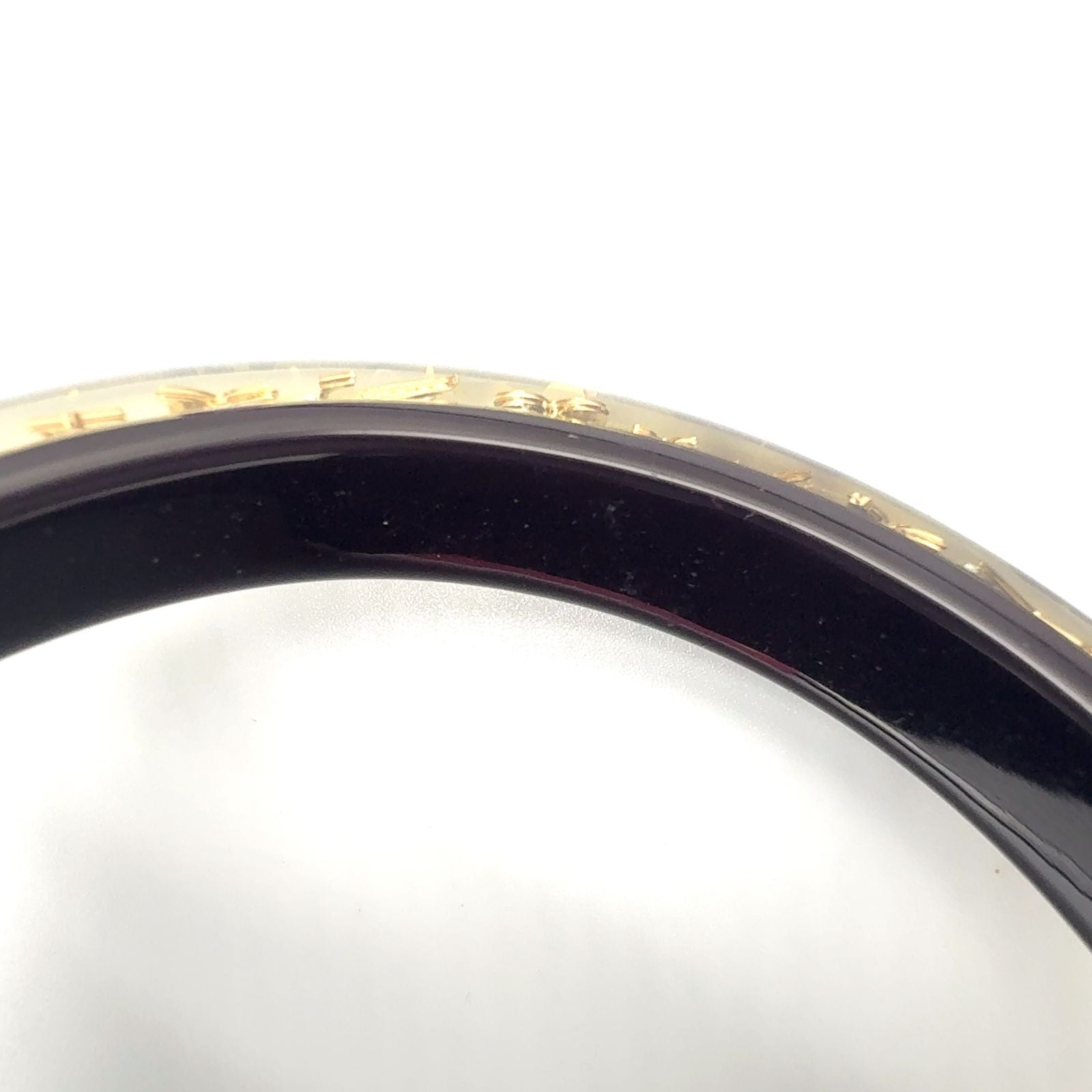 Louis Vuitton Bracelet Ankle John Color Stone Resin Clear Gold Black Bangle — view 5