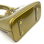 Louis Vuitton Alma BB Monogram Vernis Enamel Leather Green Handbag Gold — view 5