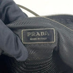 Prada Nylon Khaki Green Handbag Silver — view 4