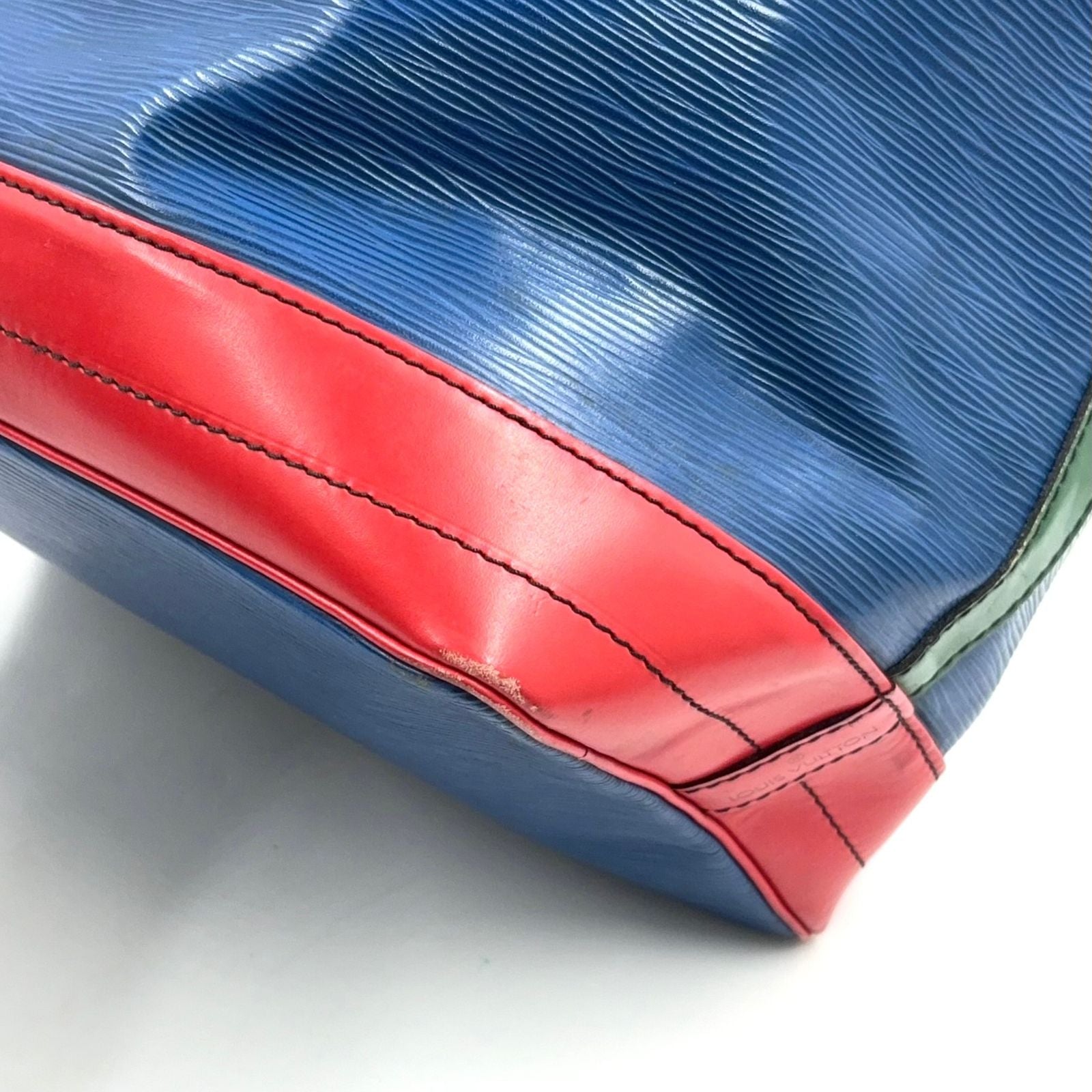 Louis Vuitton Noe Epi Tricolor Leather Green Blue Red Shoulder Bag Gold — view 7
