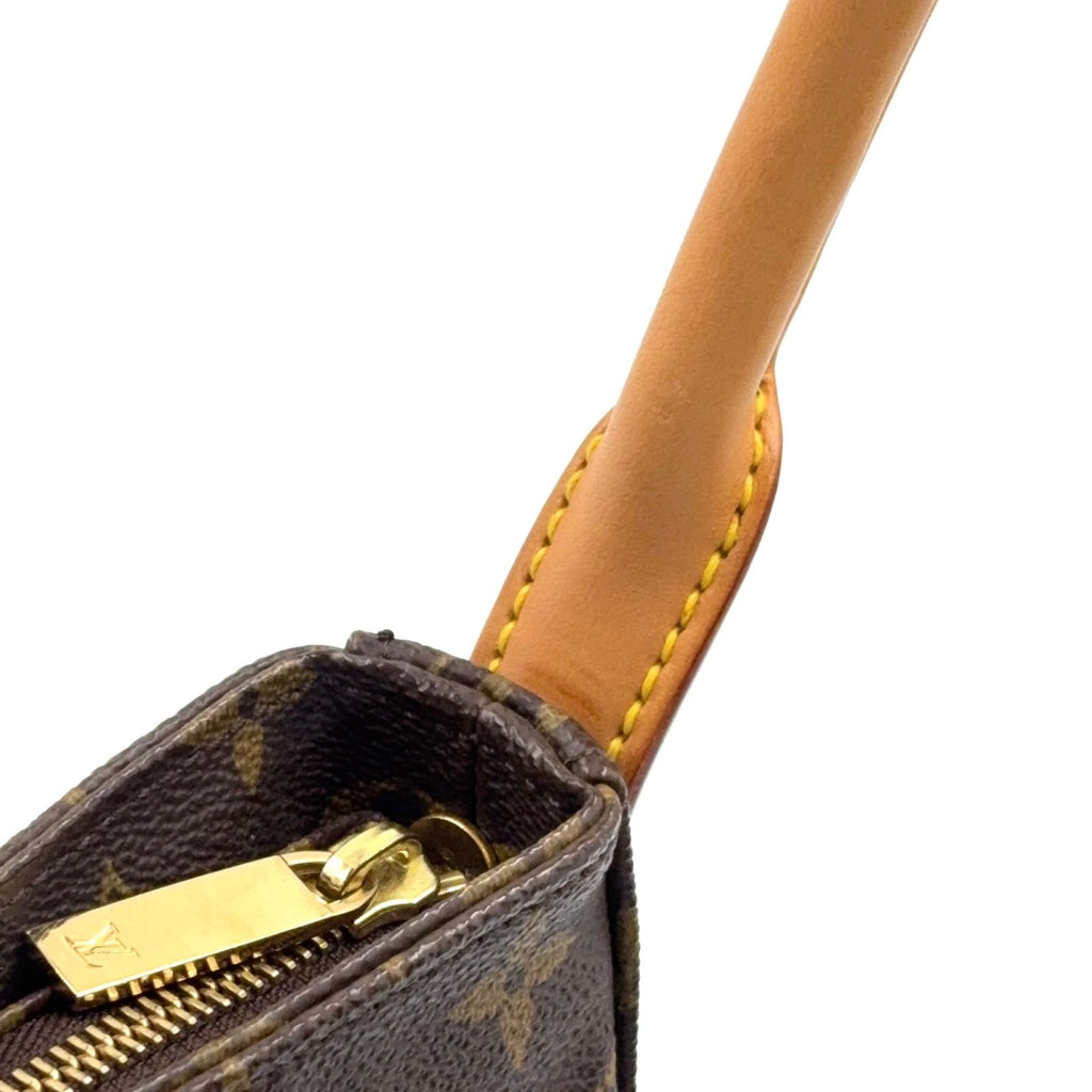 Louis Vuitton Looping Monogram Leather Brown Light Handbag Gold — view 7