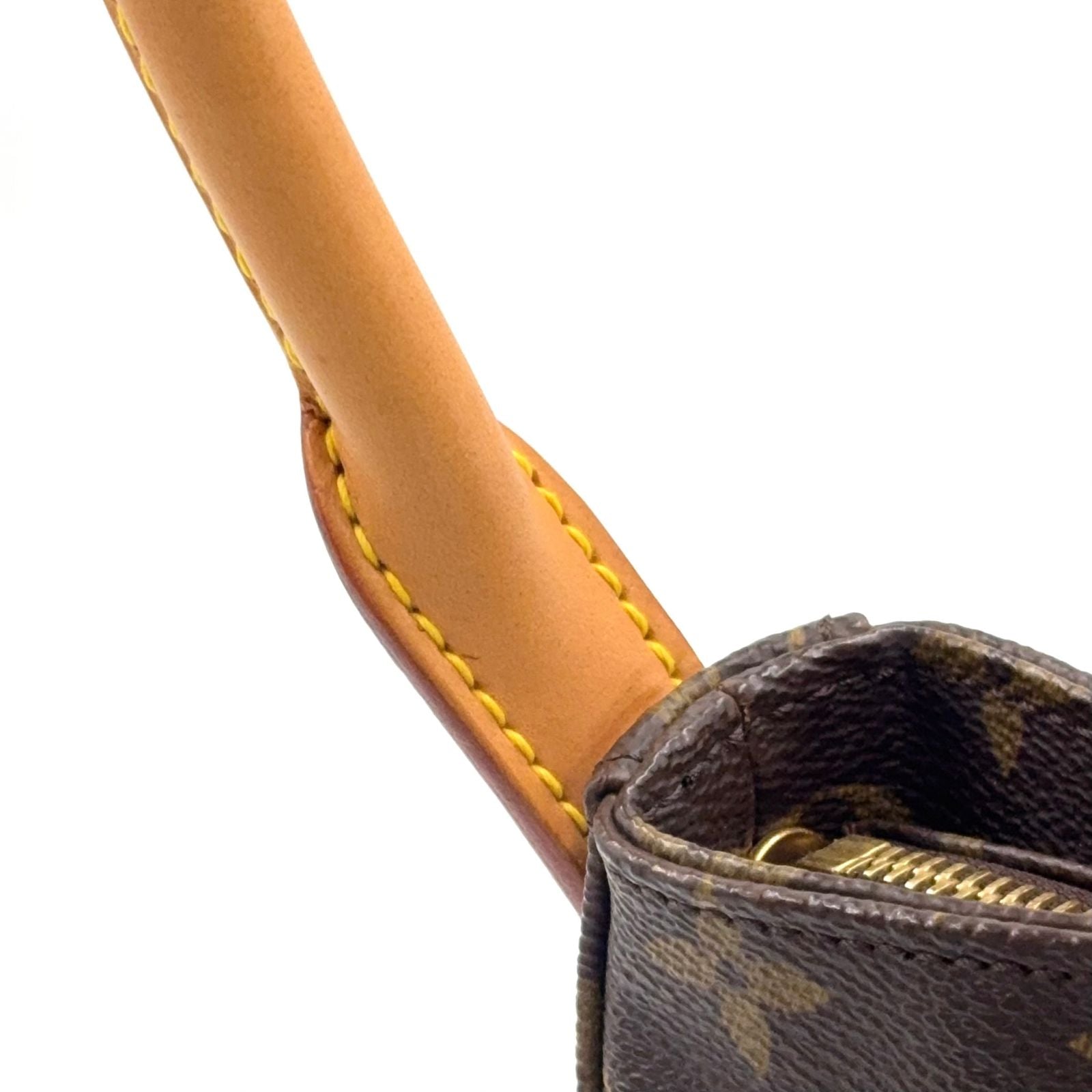 Louis Vuitton Looping Monogram Leather Brown Light Handbag Gold — view 8