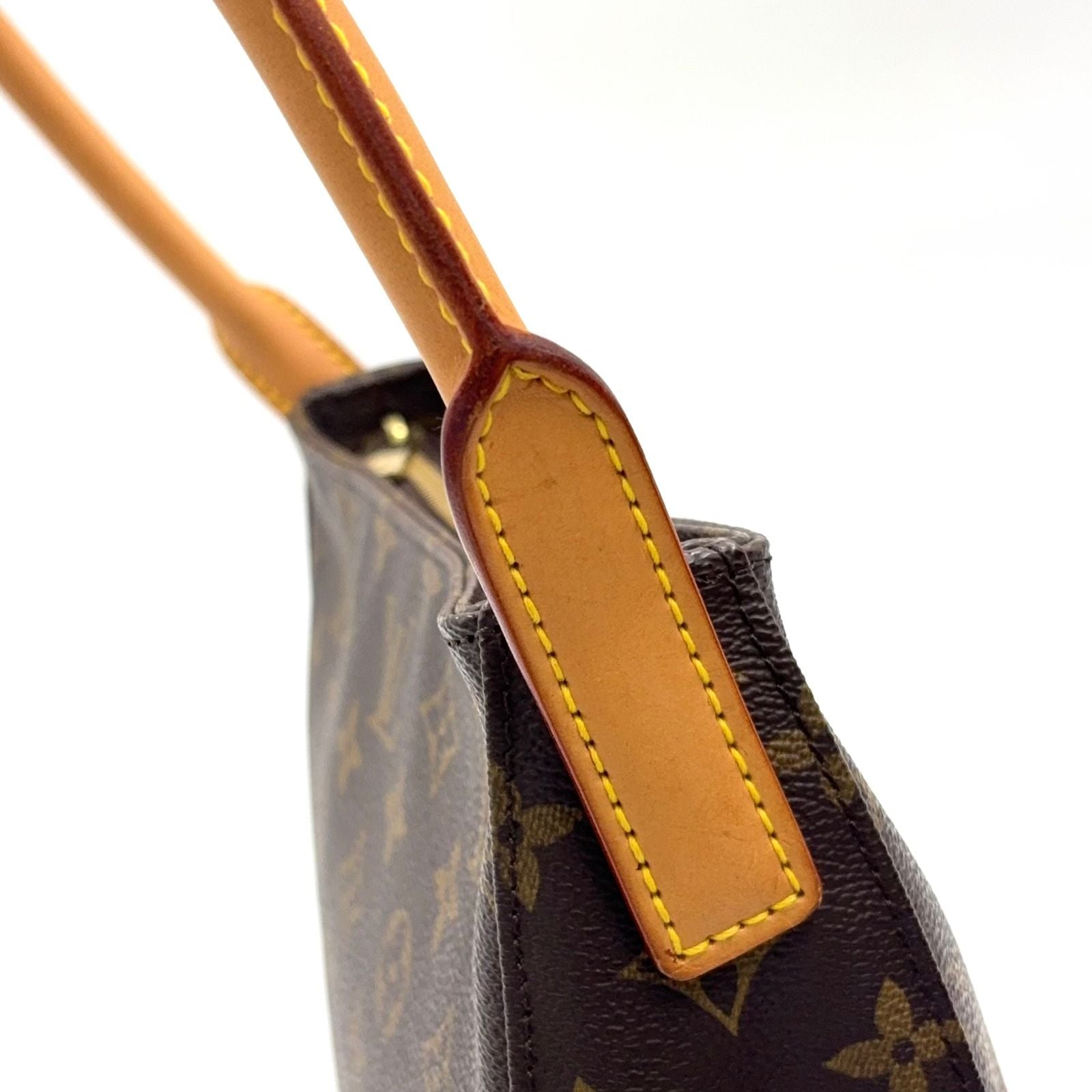 Louis Vuitton Looping Monogram Leather Brown Light Handbag Gold — view 9