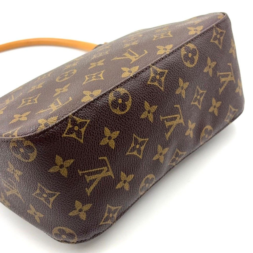 Louis Vuitton Looping Monogram Leather Brown Light Handbag Gold — view 5