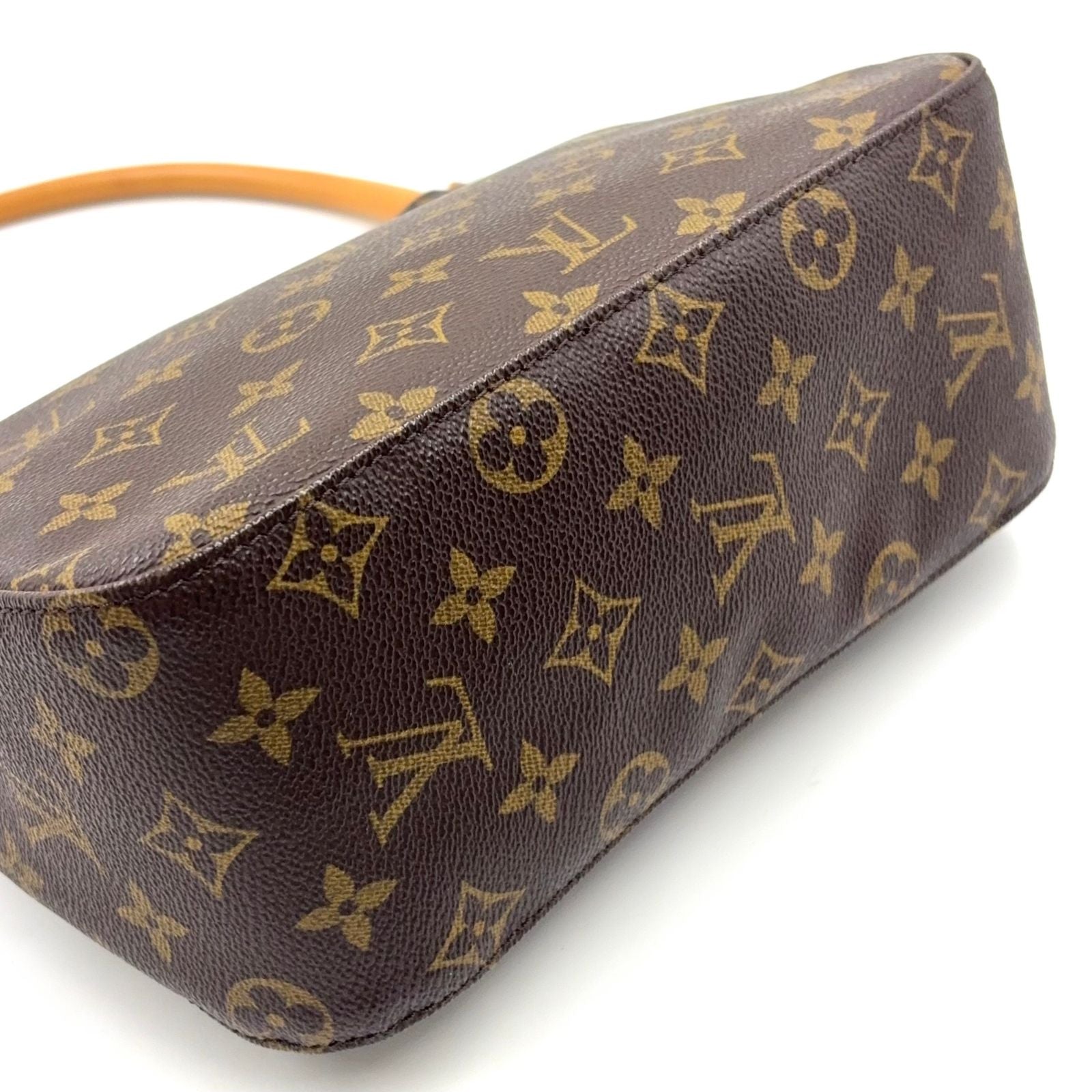 Louis Vuitton Looping Monogram Leather Brown Light Handbag Gold — view 5