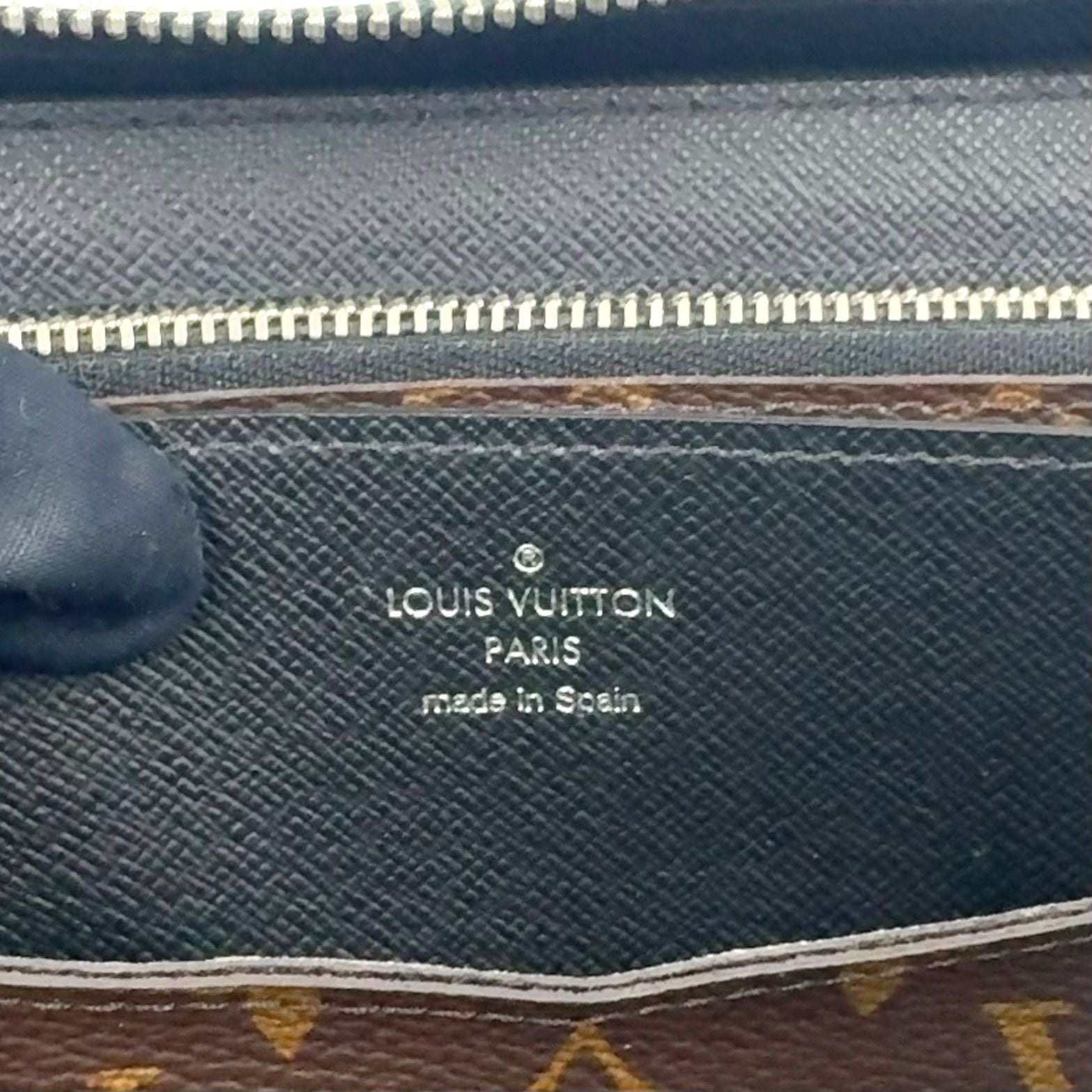 Louis Vuitton Zippy XL Monogram Macassar Leather Brown Black Zip Around Wallet — view 4