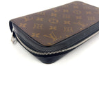 Louis Vuitton Zippy XL Monogram Macassar Leather Brown Black Zip Around Wallet — view 6