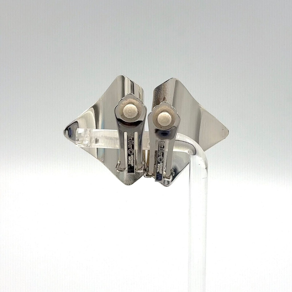 Dior Wave Metal Silver Earrings — view 3