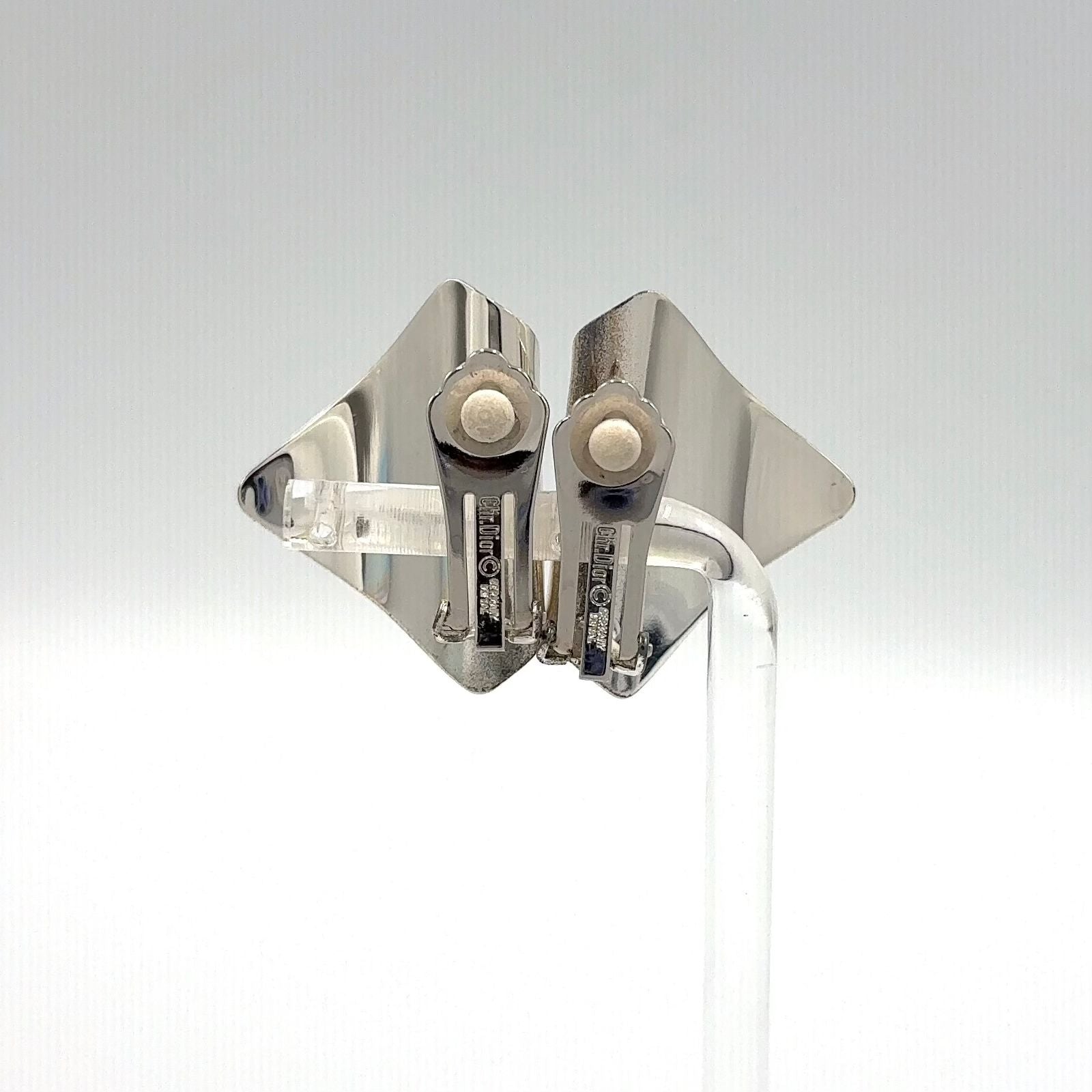 Dior Wave Metal Silver Earrings — view 3