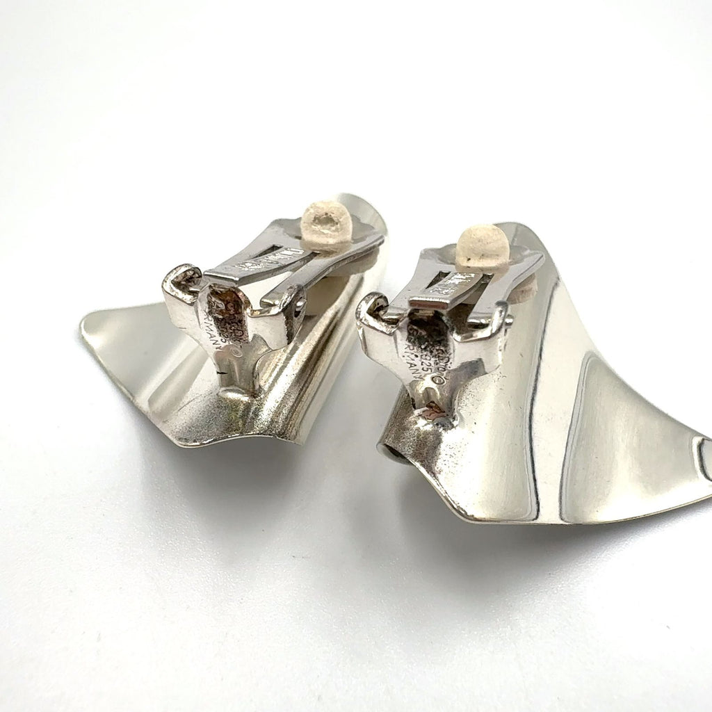 Dior Wave Metal Silver Earrings — view 9