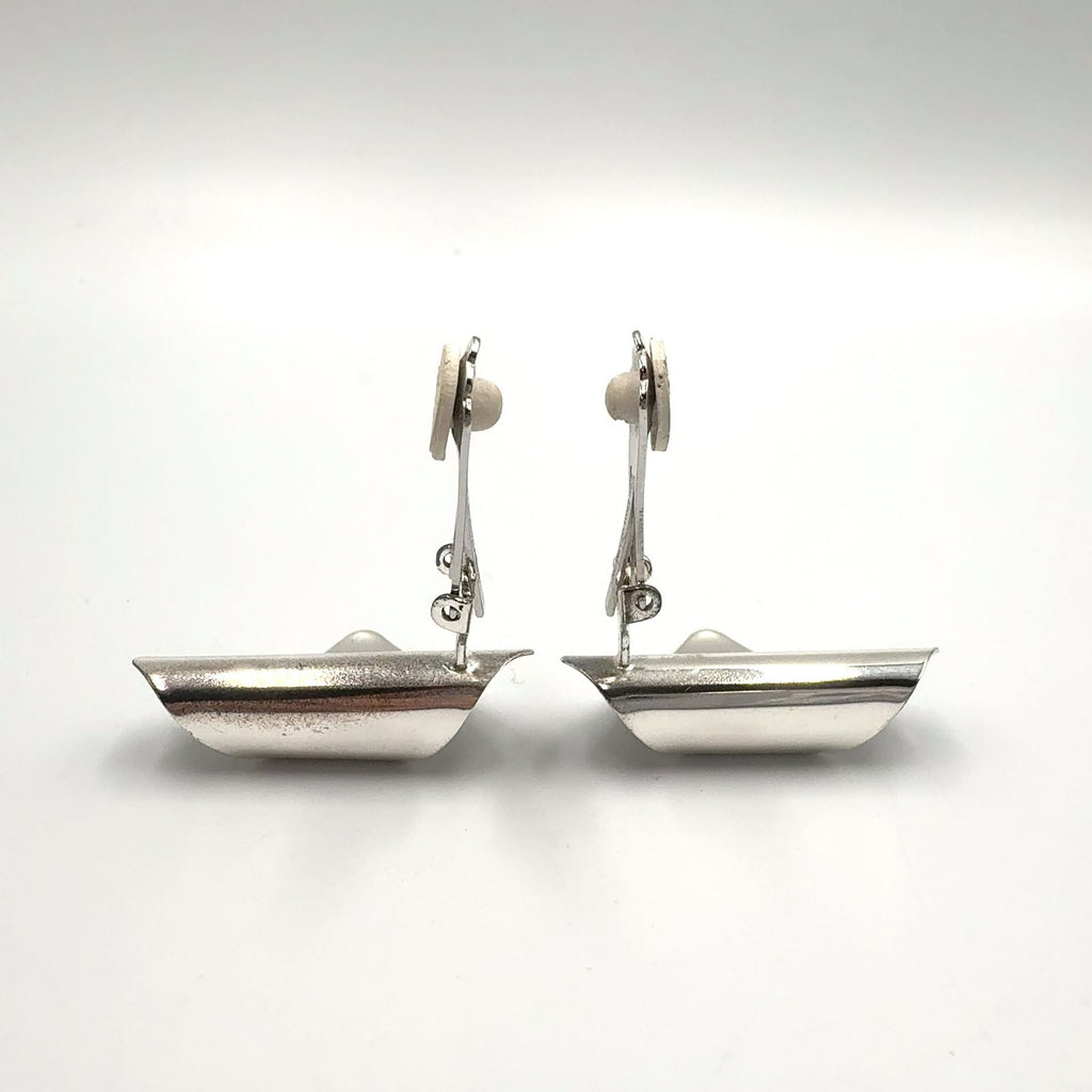 Dior Wave Metal Silver Earrings — view 5