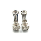Dior Rhinestone Half Hoop Metal Color Stone Clear Silver Earrings — view 5