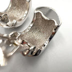 Dior Rhinestone Half Hoop Metal Color Stone Clear Silver Earrings — view 6