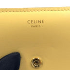 Celine Small Flap Triomphe Leather Light Yellow Trifold Wallet Gold — view 4