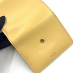 Celine Small Flap Triomphe Leather Light Yellow Trifold Wallet Gold — view 8