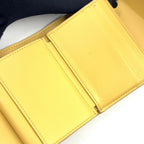 Celine Small Flap Triomphe Leather Light Yellow Trifold Wallet Gold — view 9